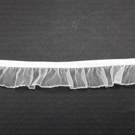 Elastic lace 17mm WHITE WITH SILVER no. 291