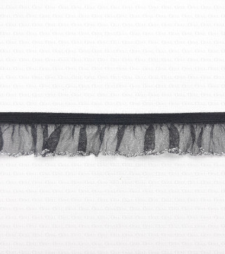 Elastic lace 17mm BLACK WITH SILVER no. 269