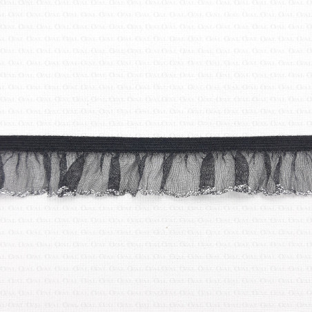 Gumokoronka 17mm CZARNA ZE SREBREM nr 269