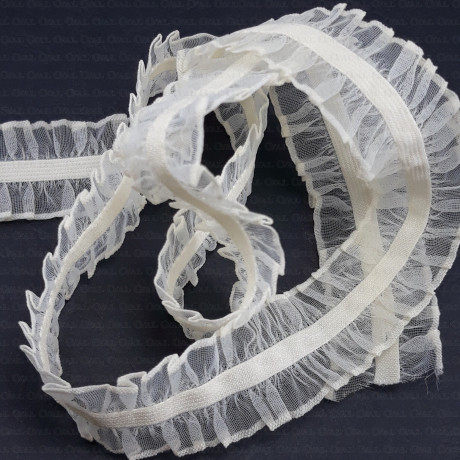 Elastic lace 20mm/1 or 25m white, black and ecru no. 299