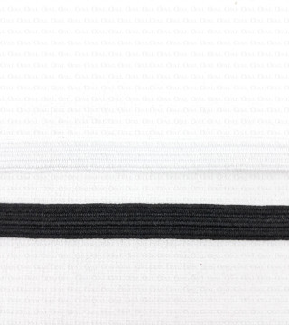 Guma płaska w oplocie 6mm biała i czarna nr 2182