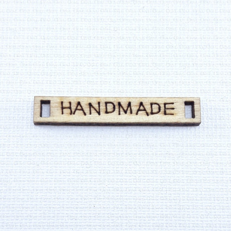 Etykieta/naszywka drewniana10szt, HANDMADE nr 2198