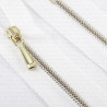 Metal zips 16, 60 cm, white and ecru, closed-end 2053