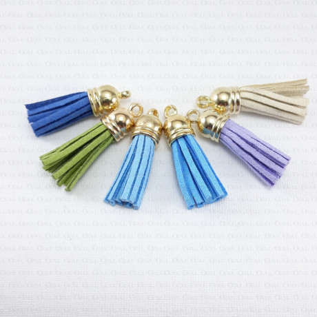 Eco-suede tassels SET of 2 pcs, no. 2206