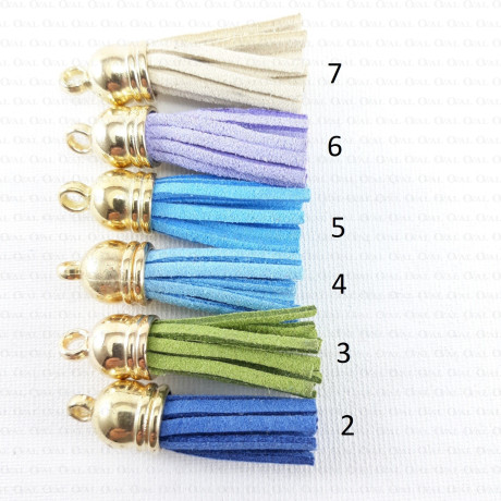 Eco-suede tassels SET of 2 pcs, no. 2206