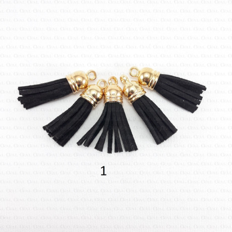 Eco-suede tassels SET of 2 pcs, no. 2206