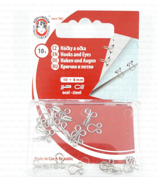 Nickel hooks and eyes, various sizes