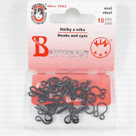 Black hooks, various sizes