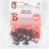 Black hooks, various sizes