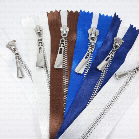 16 cm metal zips on satin tape 1833