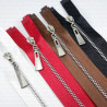 60 cm metal zips on satin tape / silver teeth 2246