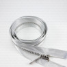 60 cm metal zips on satin tape / silver teeth 2246