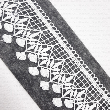 Guipure lace white, black, grey 70mm no. 2258