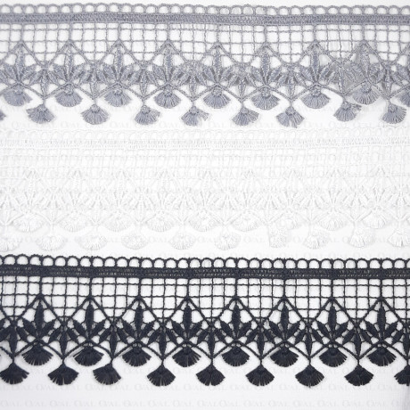 Guipure lace white, black, grey 70mm no. 2258