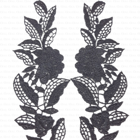 Aplikacje gipiurowe 165mm białe,czarne 2259