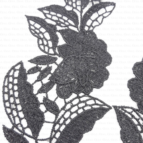 Guipure appliqués 165 mm white, black 2259