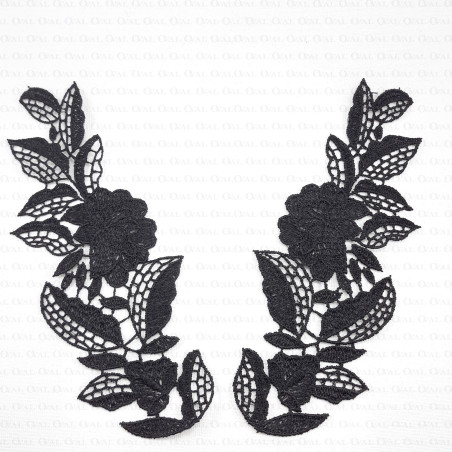 Guipure appliqués 165 mm white, black 2259