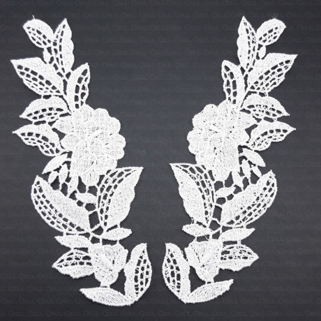 Guipure appliqués 165 mm white, black 2259