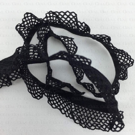 Elastic lace 17mm white, black, brown 298