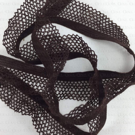 Elastic lace 17mm white, black, brown 298