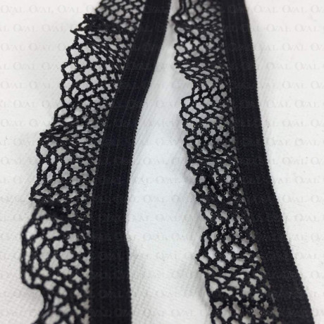 Elastic lace 17mm white, black, brown 298