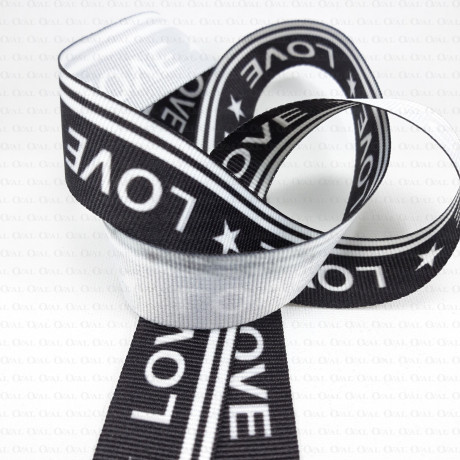 decorative ribbon with 'love' inscriptions