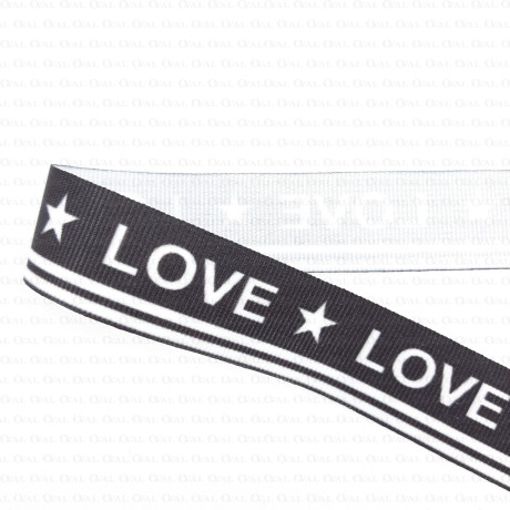 decorative ribbon with 'love' inscriptions