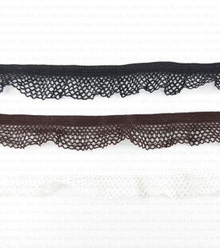 Elastic lace 17mm white, black, brown 298