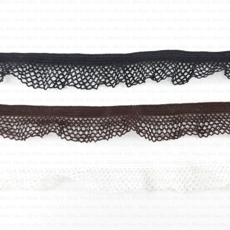 Elastic lace 17mm white, black, brown 298