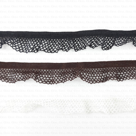 Elastic lace 17mm white, black, brown 298