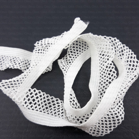 Elastic lace 17mm white, black, brown 298