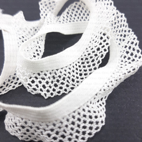 Elastic lace 17mm white, black, brown 298