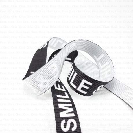 Decorative ribbon with inscriptions 15mm 2292 50m, 1m