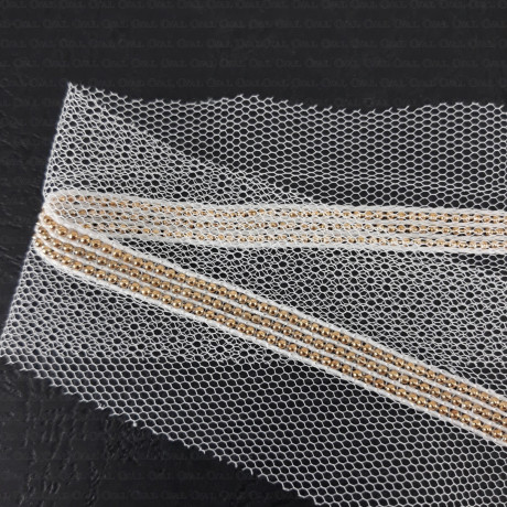 Decorative tape on tulle 50mm 183