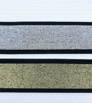 Elastic trim 38mm gold and silver 2309