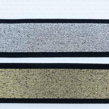 Elastic trim 38mm gold and silver 2309