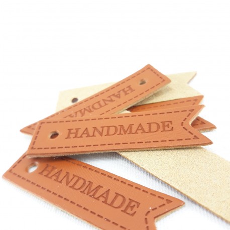 Naszywka z ekoskóry HANDMADE 10 szt 2364 - 7659