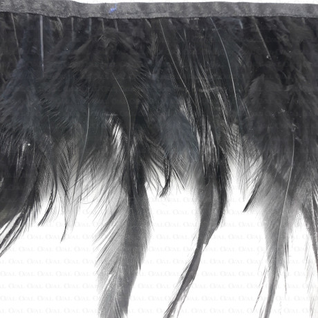 Black feather haberdashery, black feathers on tape | Wholesale