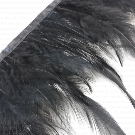 Black feather haberdashery, black feathers on tape | Wholesale