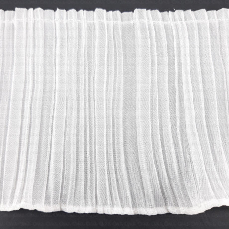 Decorative tape, white frill 110mm/1m 2079