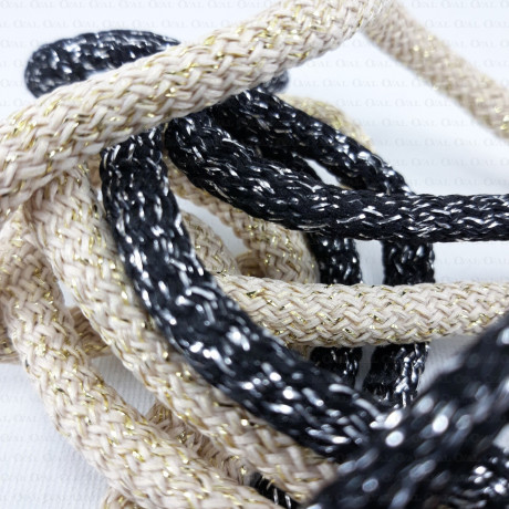 Cord with silver or gold thread 7mm 1691