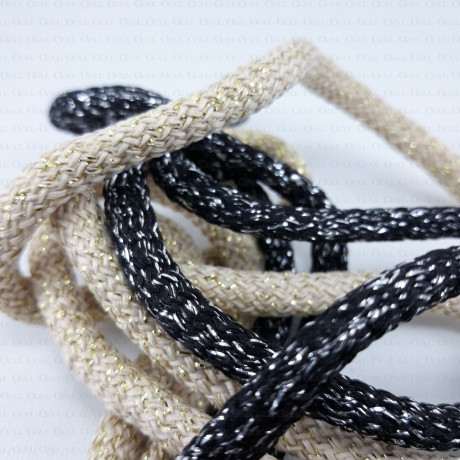 Cord with silver or gold thread 7mm 1691