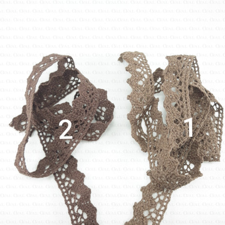 Cotton lace scallop 17mm/1m brown 356