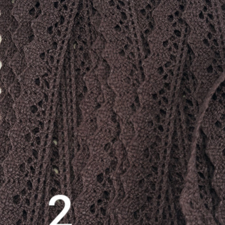 Cotton lace scallop 17mm/1m brown 356