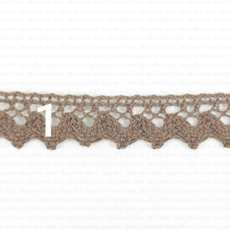 Cotton lace scallop 17mm/1m brown 356