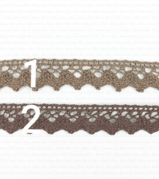 Cotton lace scallop 17mm/1m brown 356