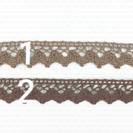 Cotton lace scallop 17mm/1m brown 356