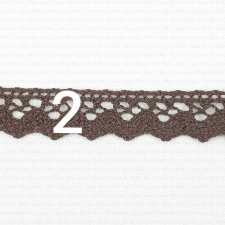 Cotton lace scallop 17mm/1m brown 356