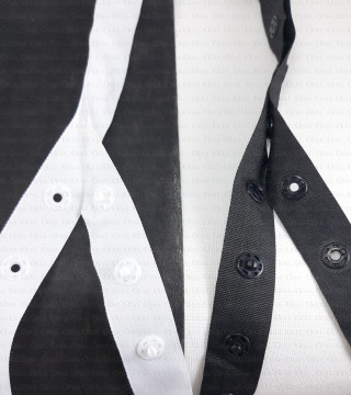 White and black snap fasteners on tape, 1 m, no. 2176
