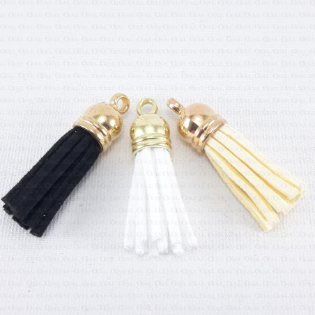 Eco-suede tassels SET of 2 pcs, no. 2206